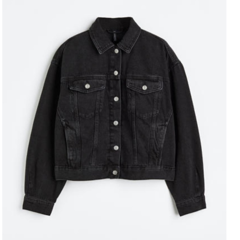 H&M Size Medium Cropped Denim Jacket